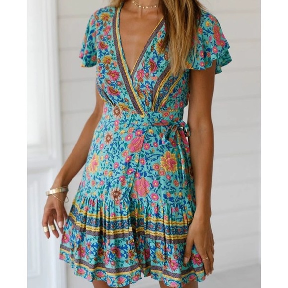 🎉 5⭐️RATED Boho FLORAL DRESS - Picture 7 of 8